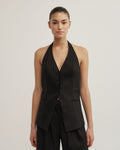 Pinstripe Halter Vest