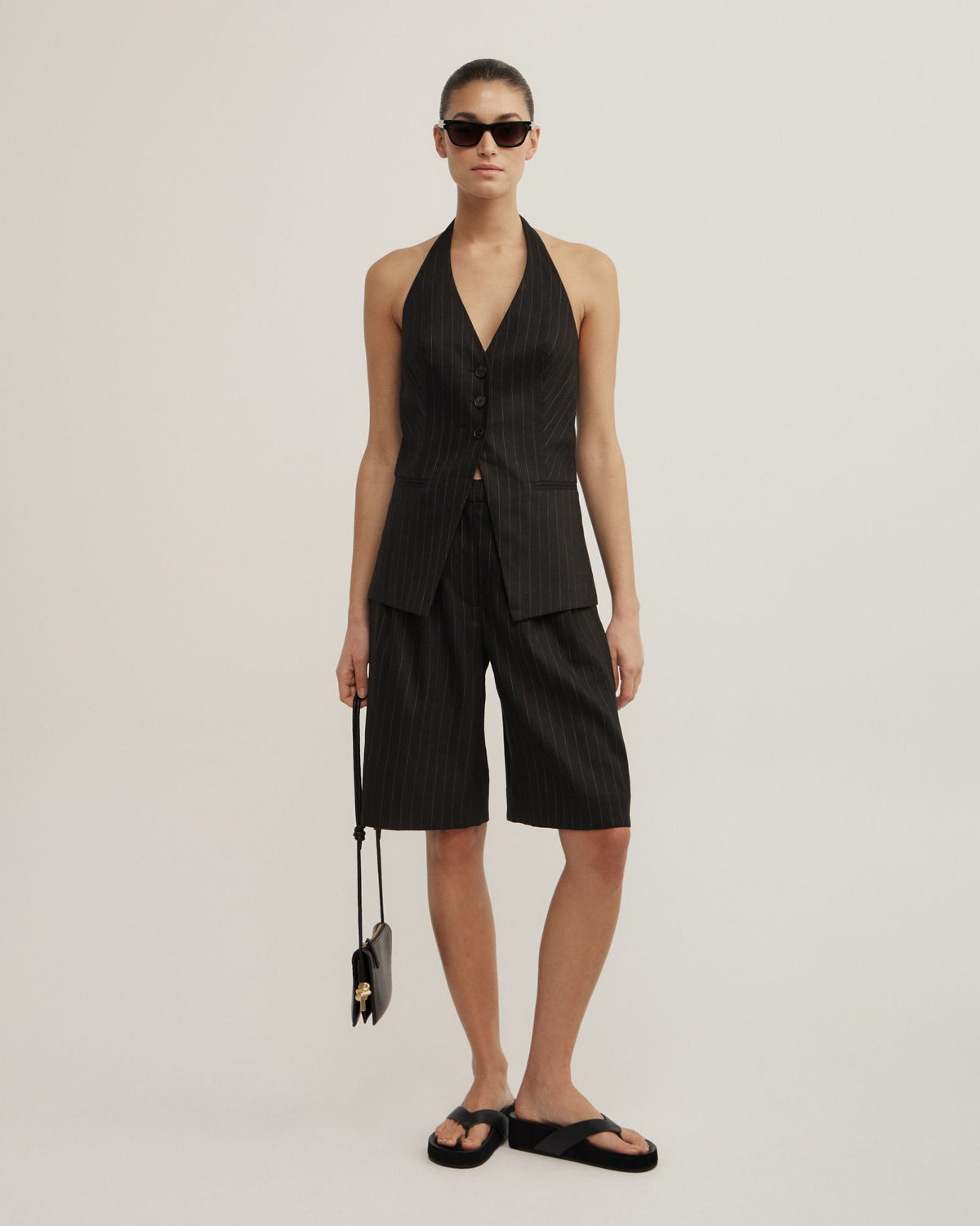 Pinstripe Halter Vest