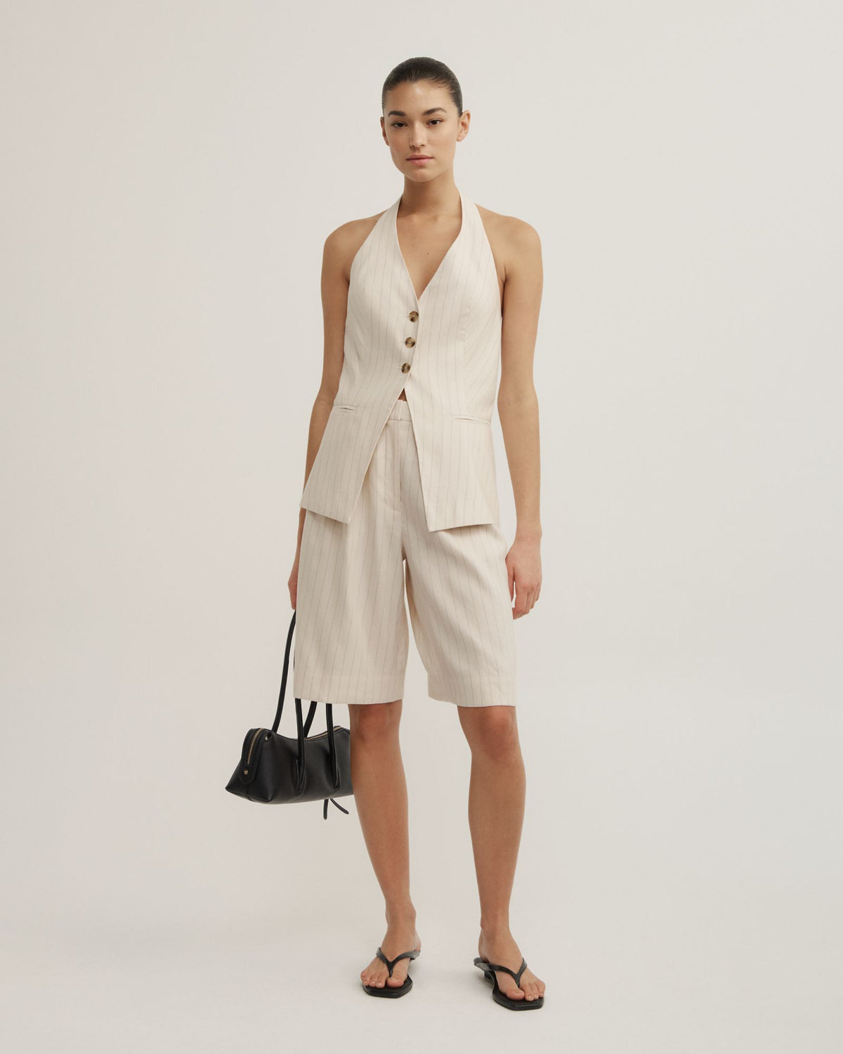 Pinstripe Halter Vest