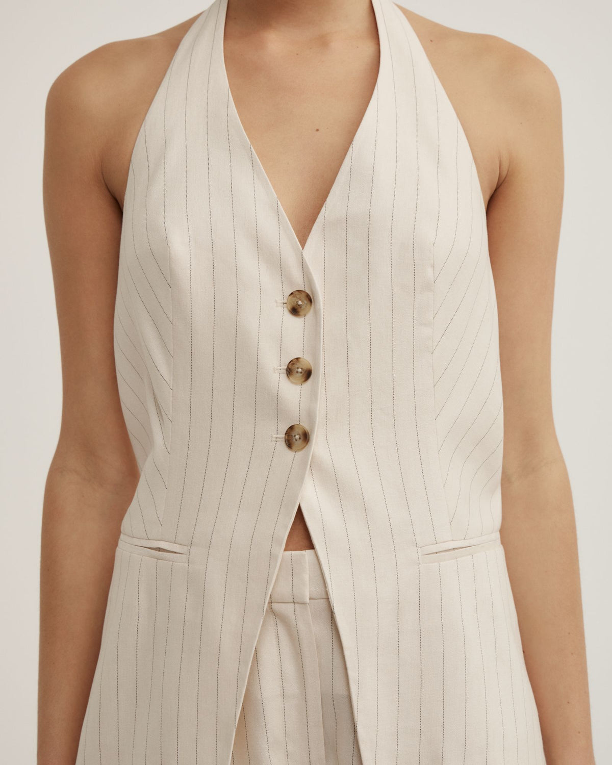 Pinstripe Halter Vest