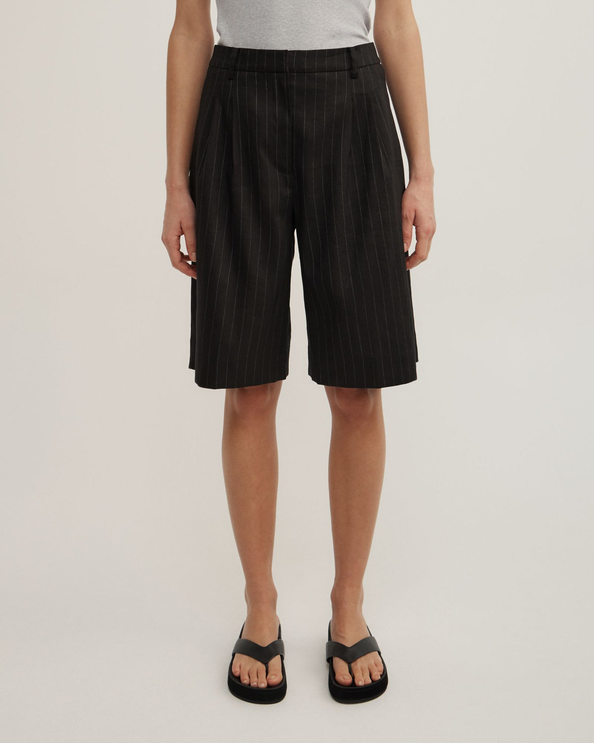 Pinstripe Bermuda Shorts