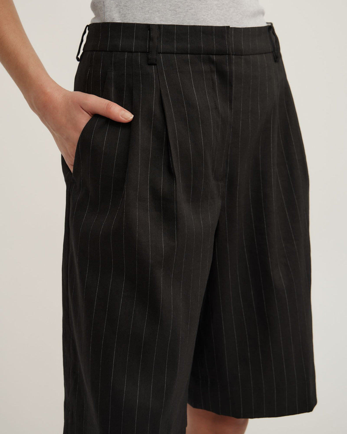 Pinstripe Bermuda Shorts