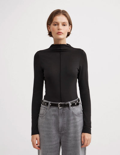 Mock Neck Jersey Top