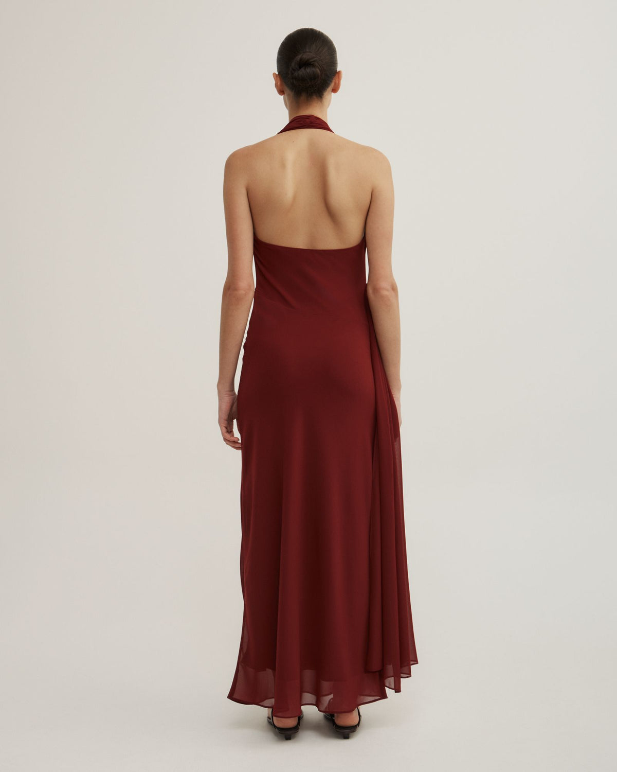 Halter Drape Tie Maxi Dress