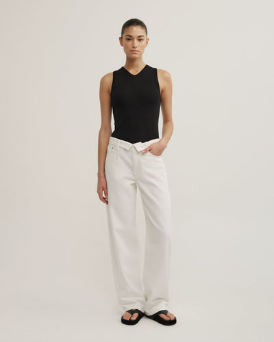 Fold Waist Slouch Jeans