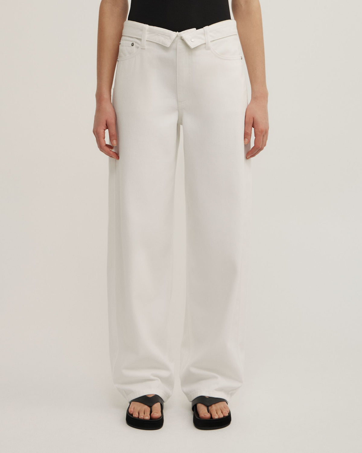 Fold Waist Slouch Jeans