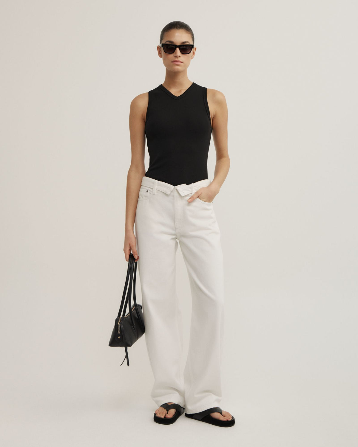 Fold Waist Slouch Jeans