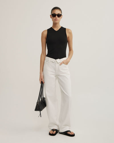 Fold Waist Slouch Jeans