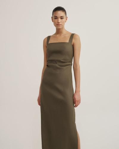 Wide Strap Midi Dress