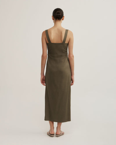 Wide Strap Midi Dress