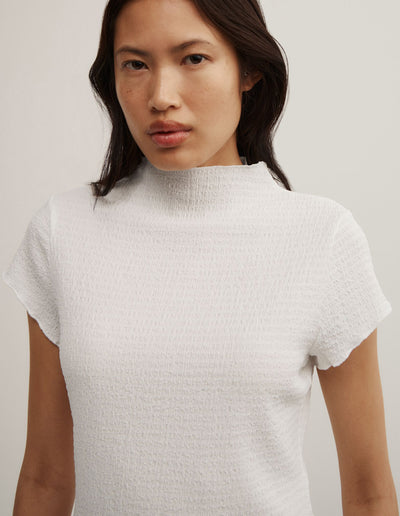 High Neck Textured T-Shirt
