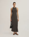 Silk Racer Back Midi Dress