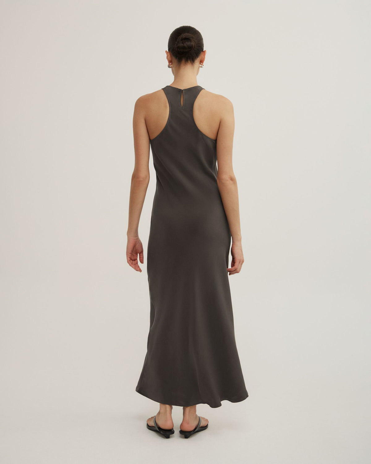 Silk Racer Back Midi Dress