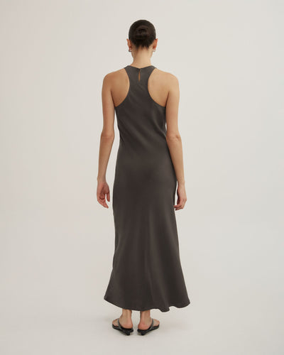 Silk Racer Back Midi Dress