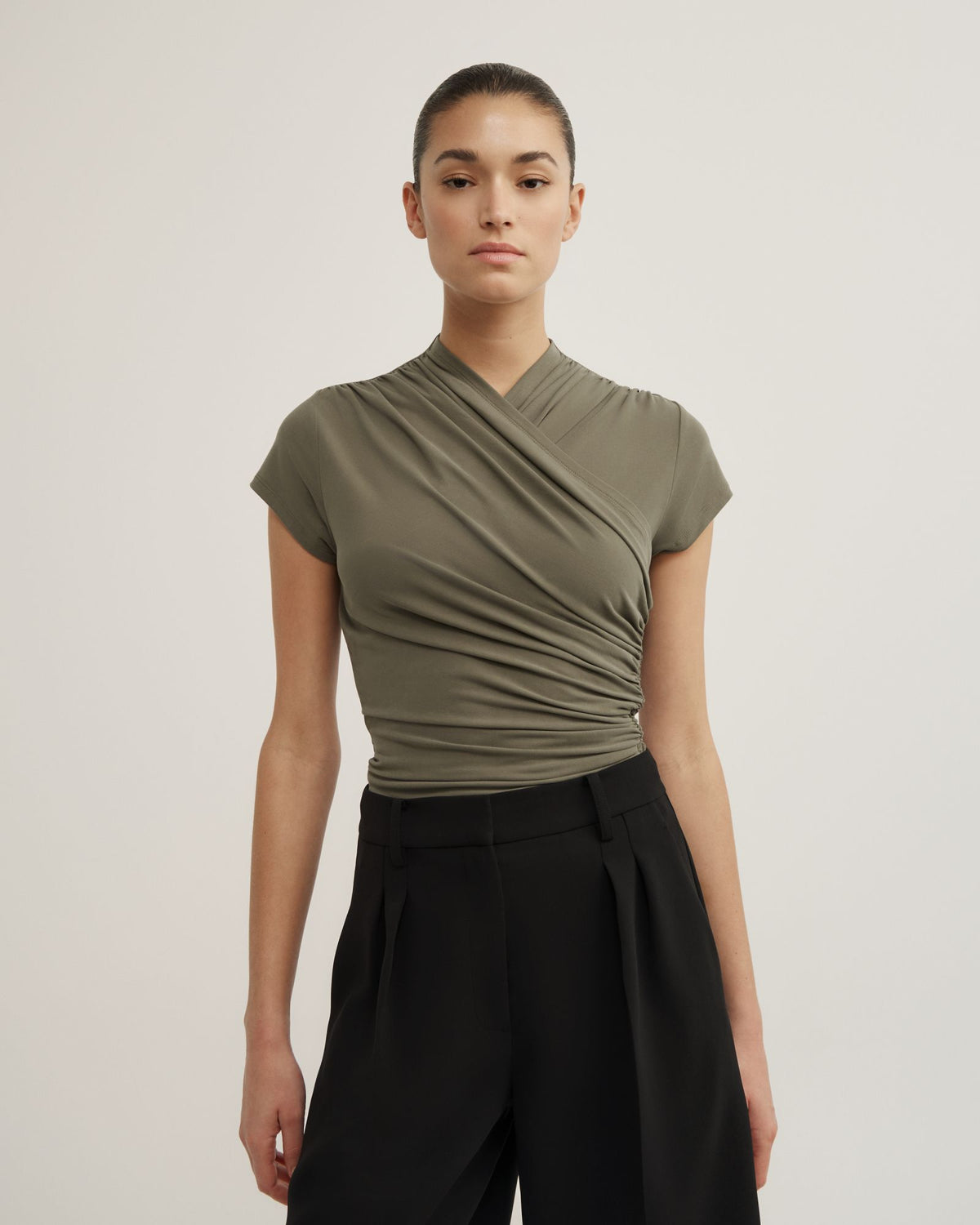 Wrap Cap Sleeve T-Shirt