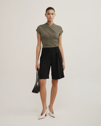 Wrap Cap Sleeve T-Shirt